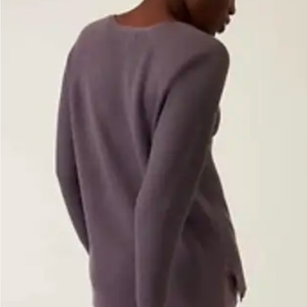 ATHLETA HANOVER REFINED MERINO  V-NECK SWEATER IN PURPLE DUSK NWOT - Picture 2 of 10